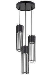 Lampada a sospensione industriale Fobia nera tripla 3xGU10 Sigma