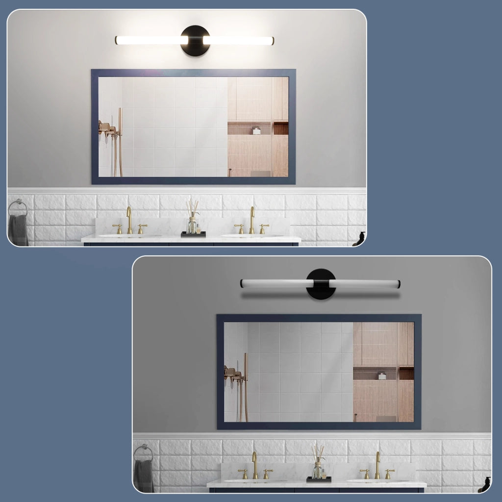 ZMH Lampada da Specchio LED a Parete 60cm 8 W Nera 4000K Luce Neutra Moderna IP44 per Bagno Armadio Cantina