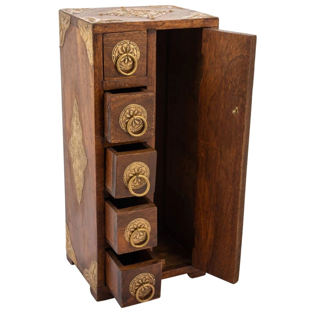 Portagioie in legno marrone 17x12,5x37h cm