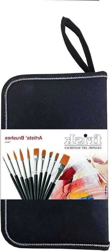 Set di pennelli sintetici da 10 pezzi - assortimento pennelli per artisti