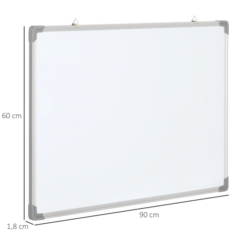 Lavagna bianca, lavagna magnetica, lavagna per appunti, accessori inclusi: 4 pennarelli, 1 gomma, 10 magneti, bianco + argento