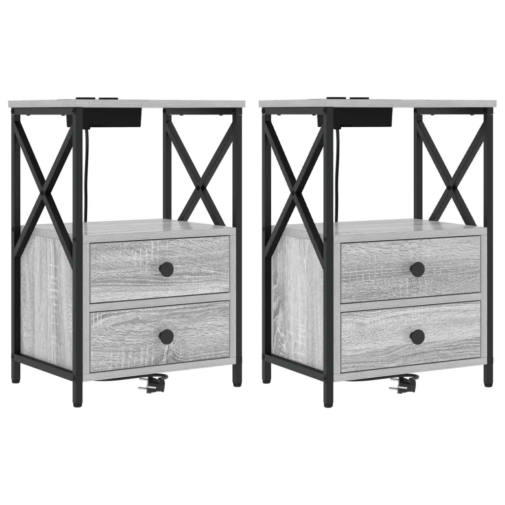Armadio da Notte 2 pcs Grigio Sonoma 40 x 31 x 60 cm 859567