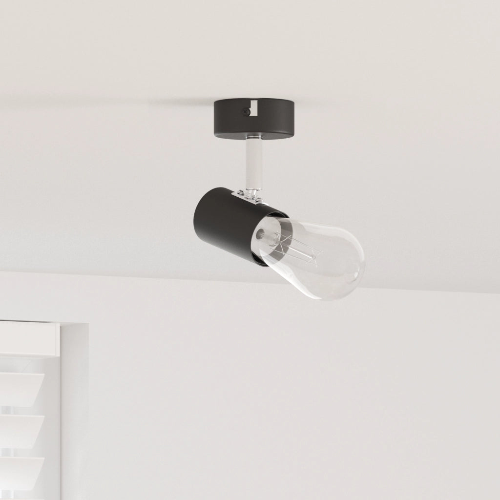 Faretti da soffitto neri 1 Via Regolabile E27