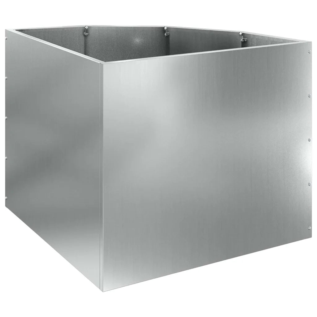 Vaso d'angolo-Fioriera-Contenitore per Piante Argento 60 x 60 x 50 cm Acciaio zincato