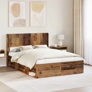 Struttura del letto con stoccaggio e testata Legno antico 3414225