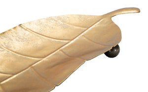 Svuota Tasche Foglia Long 38x3x11 cm in Ferro Oro