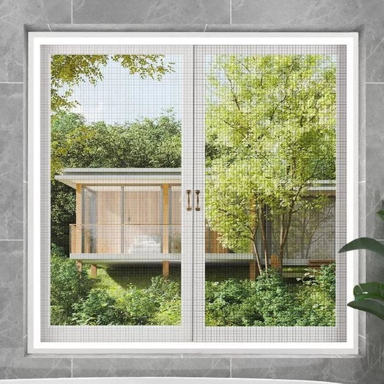 Reticolo per finestre - 100*130cm - Finestra antizanzare - Cornice rimovibile - Senza foratura necessaria - Installazione con adesivo - Adatto per finestre da soffitto e camere da letto - Vetro nano - Schermo libero da formaldeide