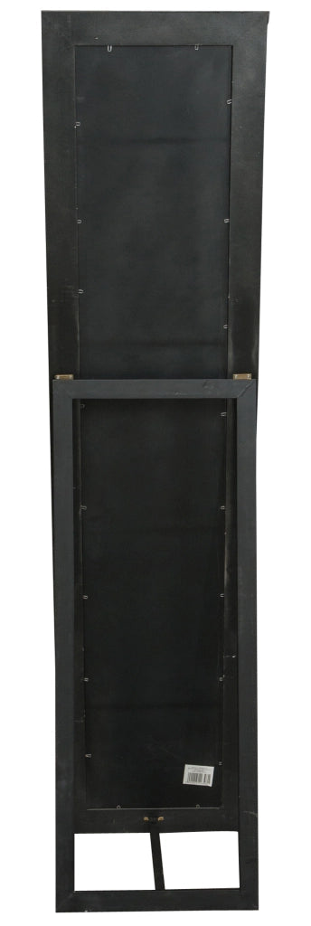 Biscottini Specchiera da terra L40xPR4xH170 cm finitura argento e nero anticato. struttura