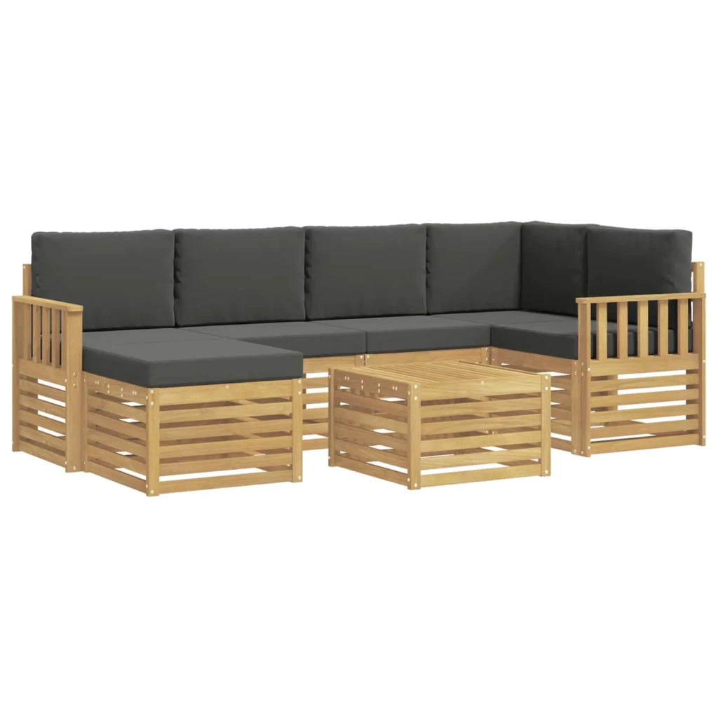 Set di divani da esterno 7 pcs Bianco e Antracite Poliestere 3392147