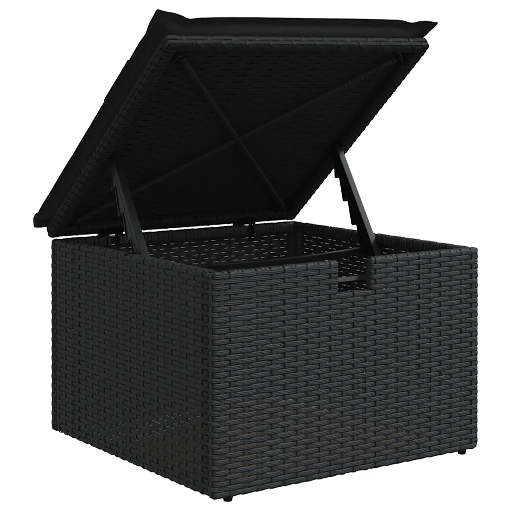 vidaXL Set Divani da Giardino 5 pz con Cuscini in Polyrattan Nero