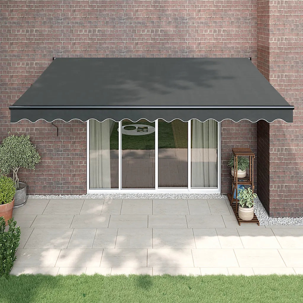 Tenda da Sole Retrattile Antracite 4x3 m in Tessuto e Alluminio 3154463