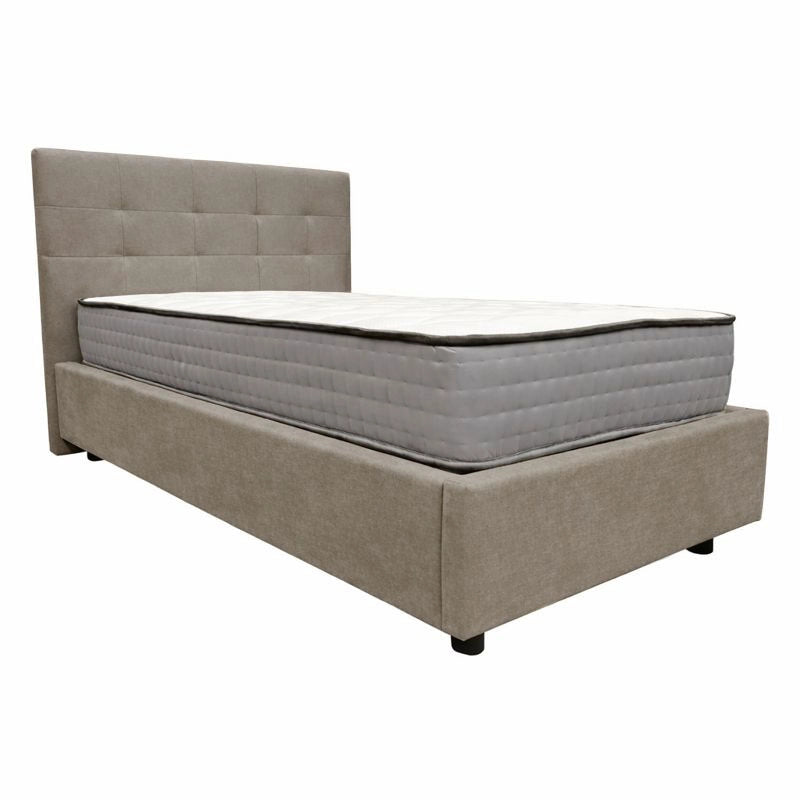 Letto contenitore singolo 80x190 cm con rete ortopedica a doghe, tessuto Enjoy, made in Italy - 54 Elephant