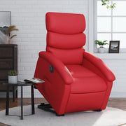 Poltrona Alzapersona Reclinabile Elettrica Rossa in Similpelle 3204059
