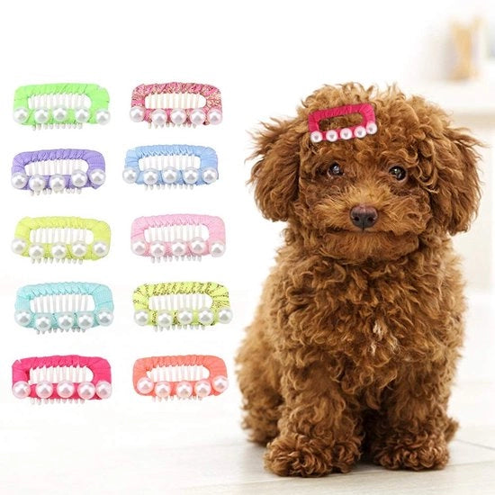 Accessori per capelli animali mini - 10 pezzi - Accessorio per capelli di animali - Adatto per cani/gatti - Antiallergico - Materiale duraturo - Lunghezza 3 cm - Accessorio per capelli di animali
