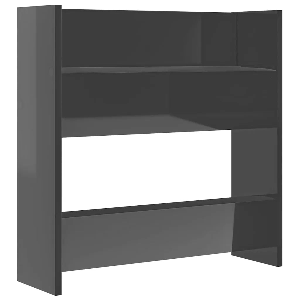 Scarpiere a Muro 4pz Grigio Lucido 60x18x60cm Legno Multistrato 806740