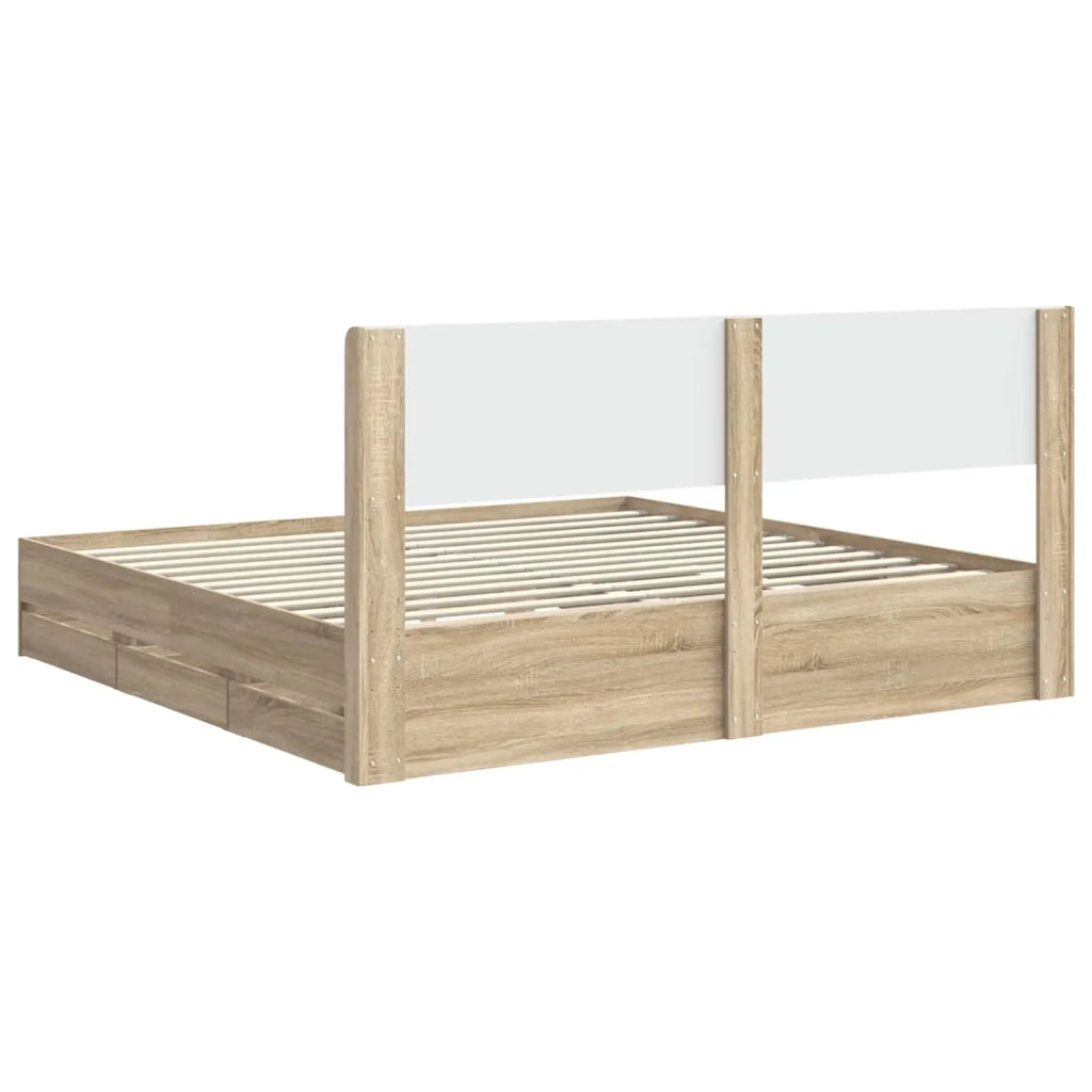 Struttura del letto con stoccaggio e testata Rovere Sonoma 3414277