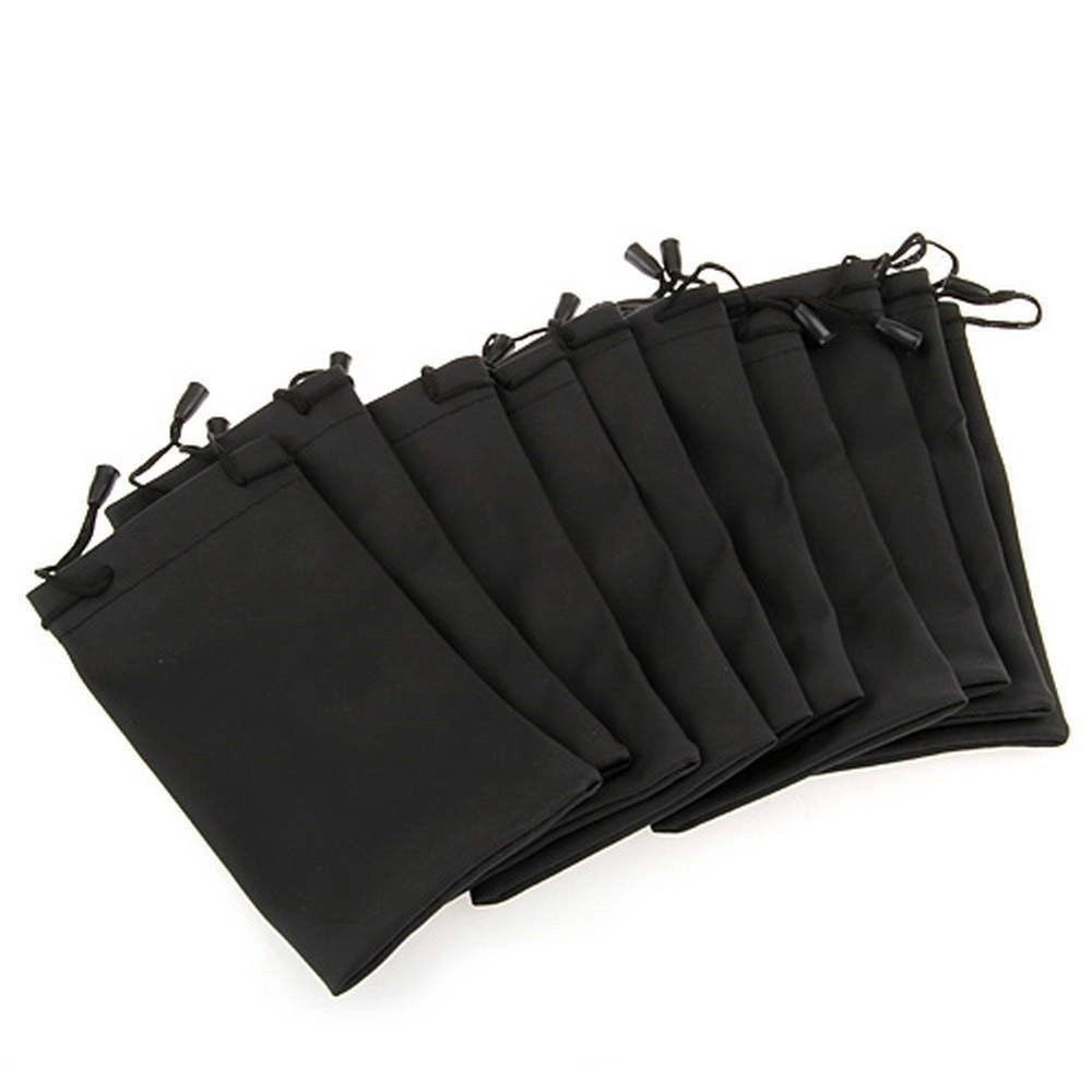 Trade Shop - Set 24 Pezzi Custodia Bustina Sacchetto Porta Occhiali Da Sole Neri -