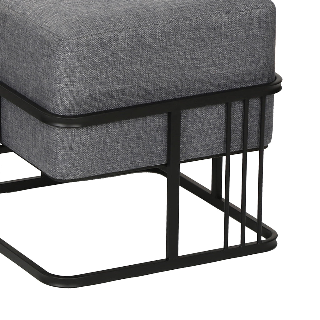 Set 2 Pouf TAS Reversibili Impilabili Seduta Imbottita e Piano Rigido Rettangolare 38x38x38 cm Grigio Scuro [en.casa]