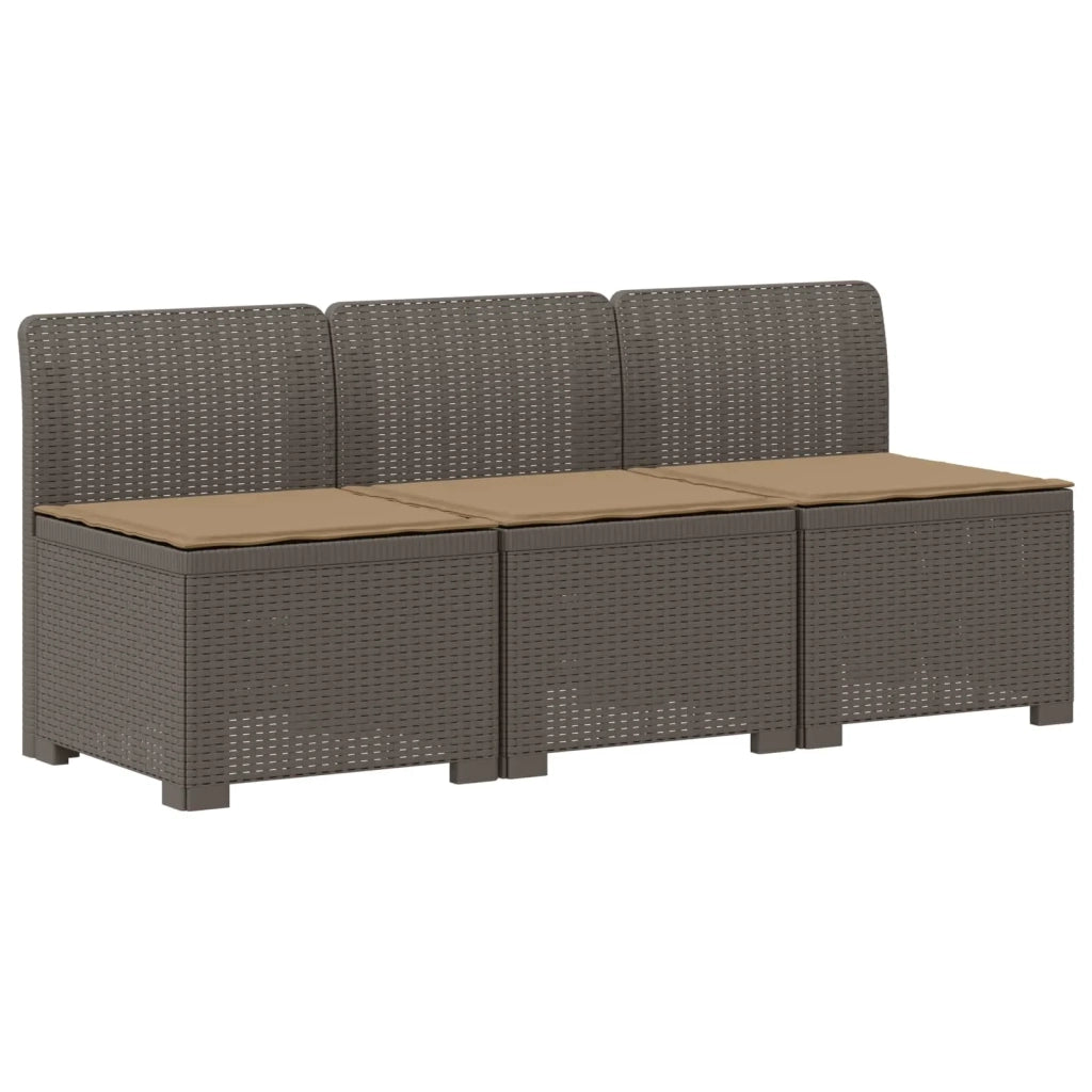 Divano da giardino 3 posti con cuscini in look rattan PP 8011974