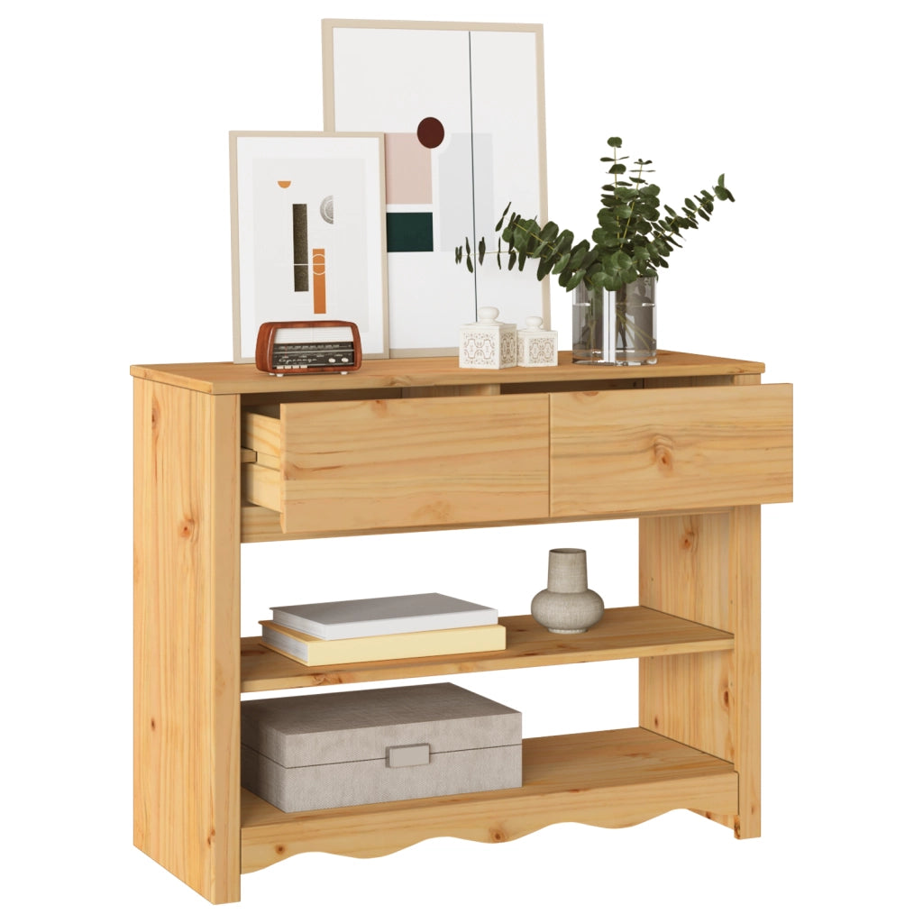 Tavolo Consolle "DRAMMEN" 89,5x37x73 cm Legno Massello di Pino