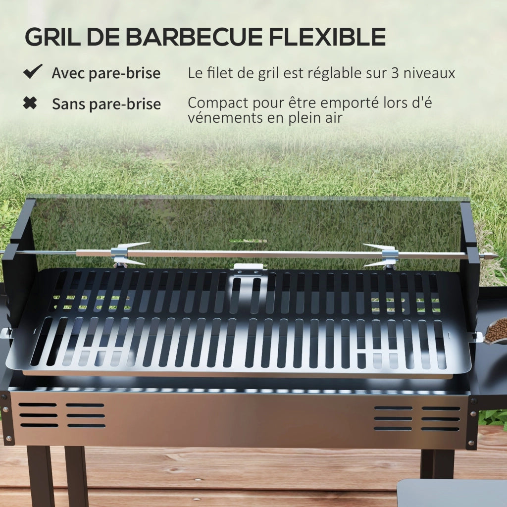 Barbecue a Carbone ¨C zephmum ¨C Grigio Antracite 118x32x90 cm