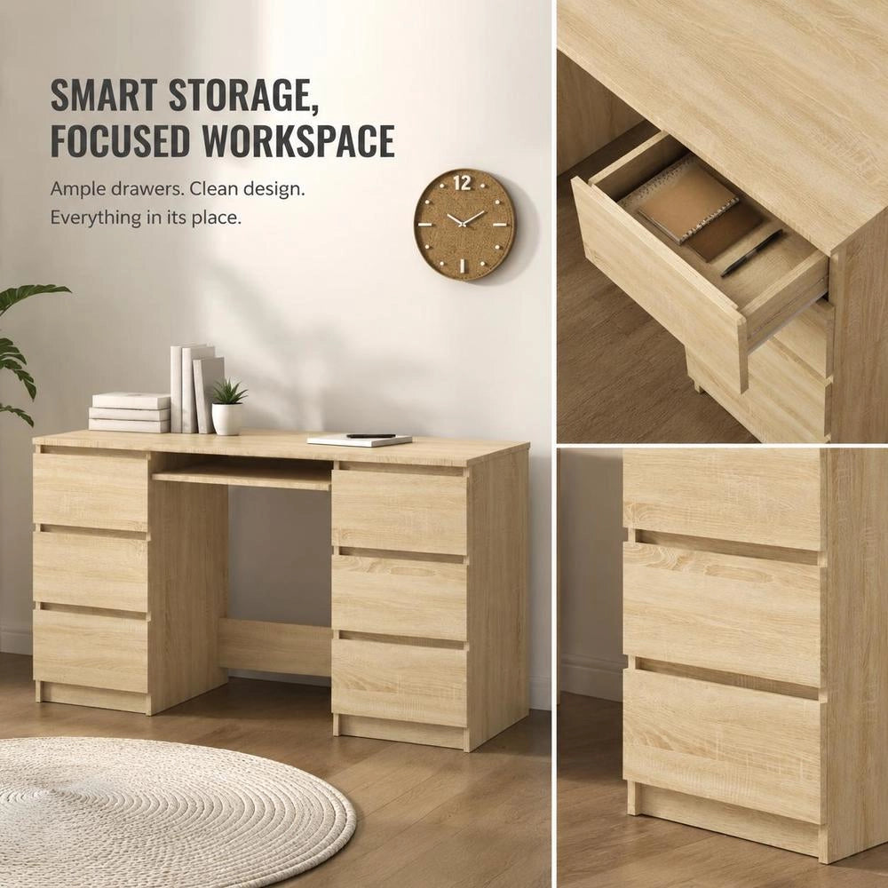 Desk Sonoma Oak 140x50x77 Cm Wood Material