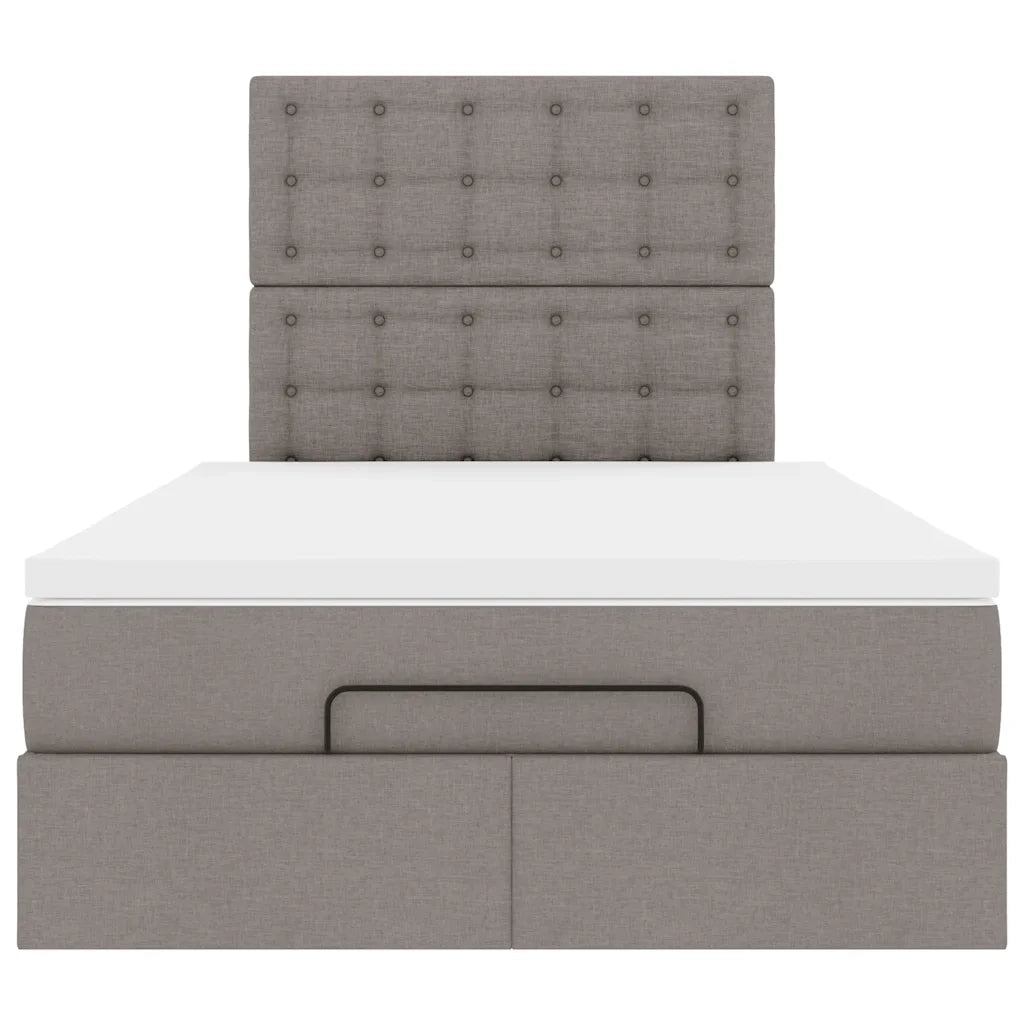 Struttura Letto Pouf con Materasso Tortora 120x190 cm Tessuto 3313310