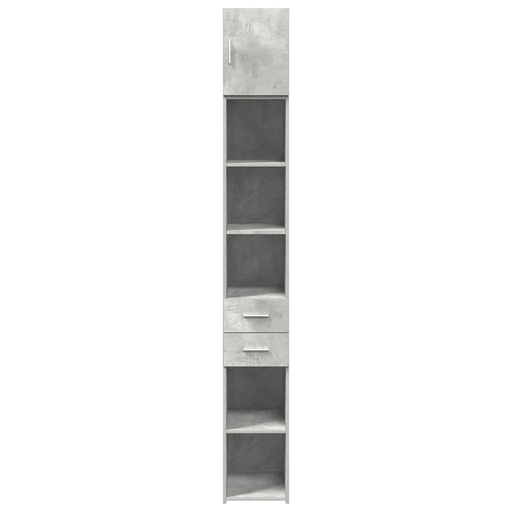 Mobile Sottile Grigio Cemento 30x42,5x225 cm in Truciolato 3281269