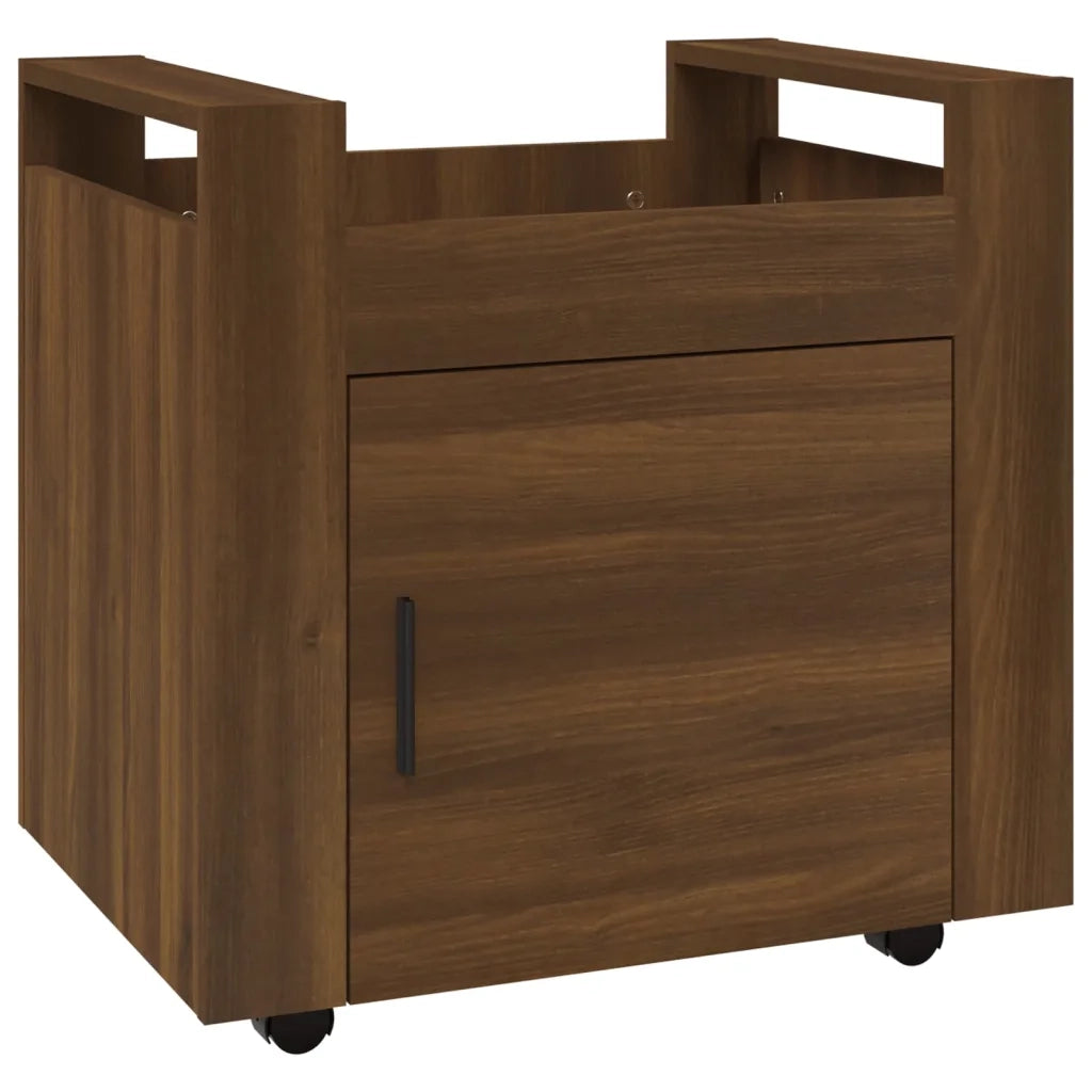 Carrello Scrivania Rovere Marrone 60x45x60 cm Legno Multistrato 816615