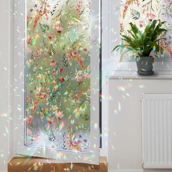 Foglia di vetro in lega anti-intrusione - 28 x 100 cm - Verduisterante UV - Statica - Imbottita e idrorepellente - Materiale PVC ecocompatibile - Foglio di protezione della privacy