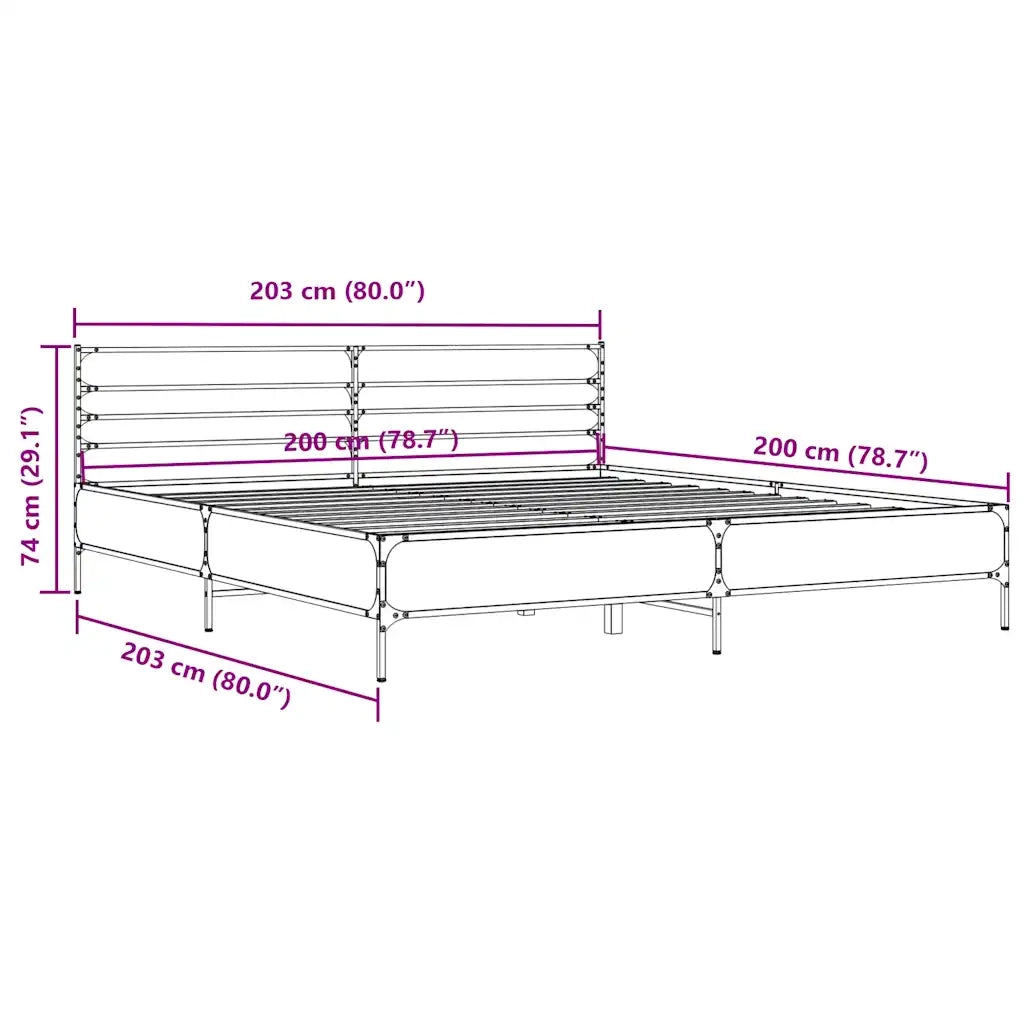 Giroletto Nero 200x200 cm in Legno Multistrato e Metallo 3280062