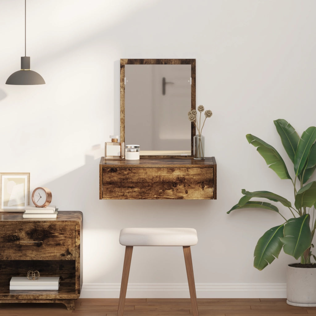 Toeletta a muro Rovere affumicato 60x40x70 cm
