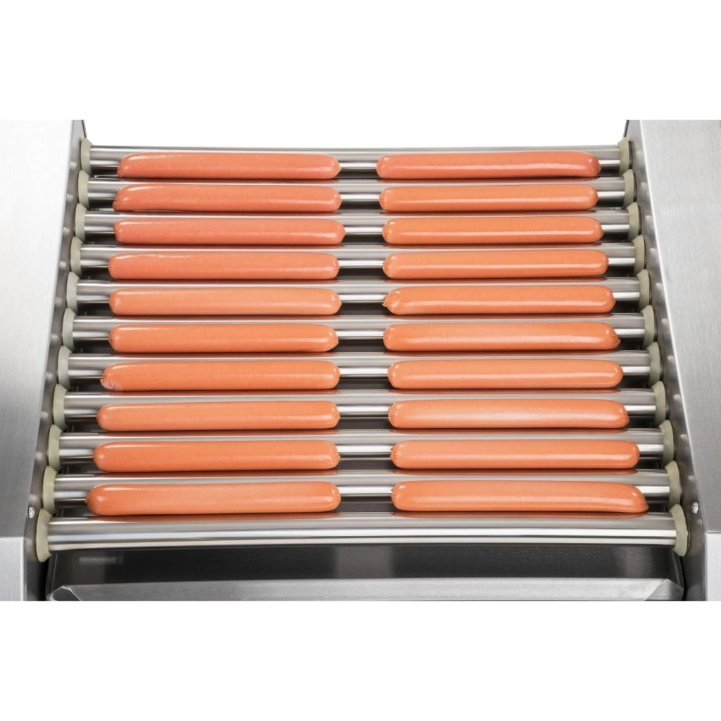 Macchina professionale per hot dog in acciaio inox per 20 salsicce 2200 watt 3614096
