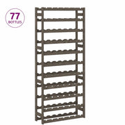 Wine Rack For 77 Bottles, Grey Solid Pine Wood