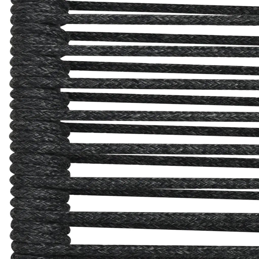 Set da Pranzo da Giardino 5 pz | Set Salotto da Giardino Nero Corda di Cotone e Acciaio
