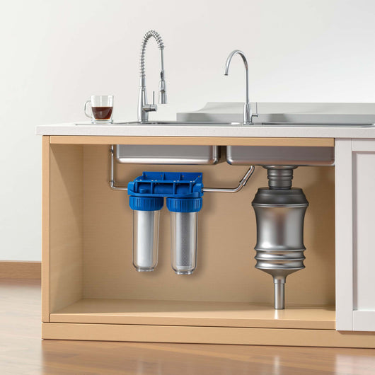 Naturewater Filtro dell'acqua a 2 livelli NW-BR10B3, con cartucce filtranti da 254 mm, attacco tubo 20,67 mm