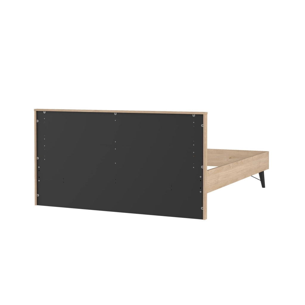 Letto matrimoniale Lala, Sommier per camera da letto, Giroletto per stanza, Struttura porta materasso, 207x173 h91 cm, Rovere