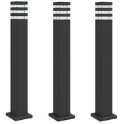 Lampade da Terra per Esterni 3 pz Nere 80 cm in Alluminio CFW1031843
