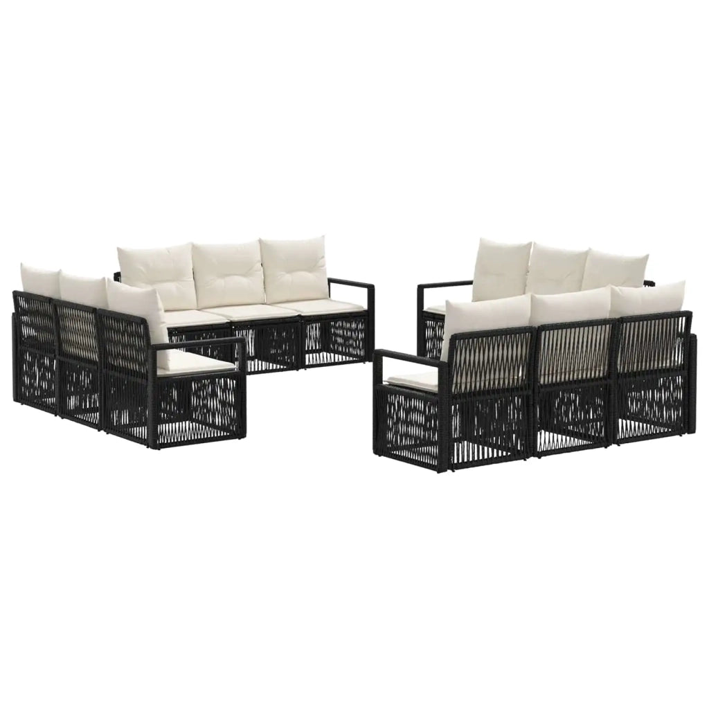 Set Divano da Giardino 12 pcs Nero polyrattan 3435661
