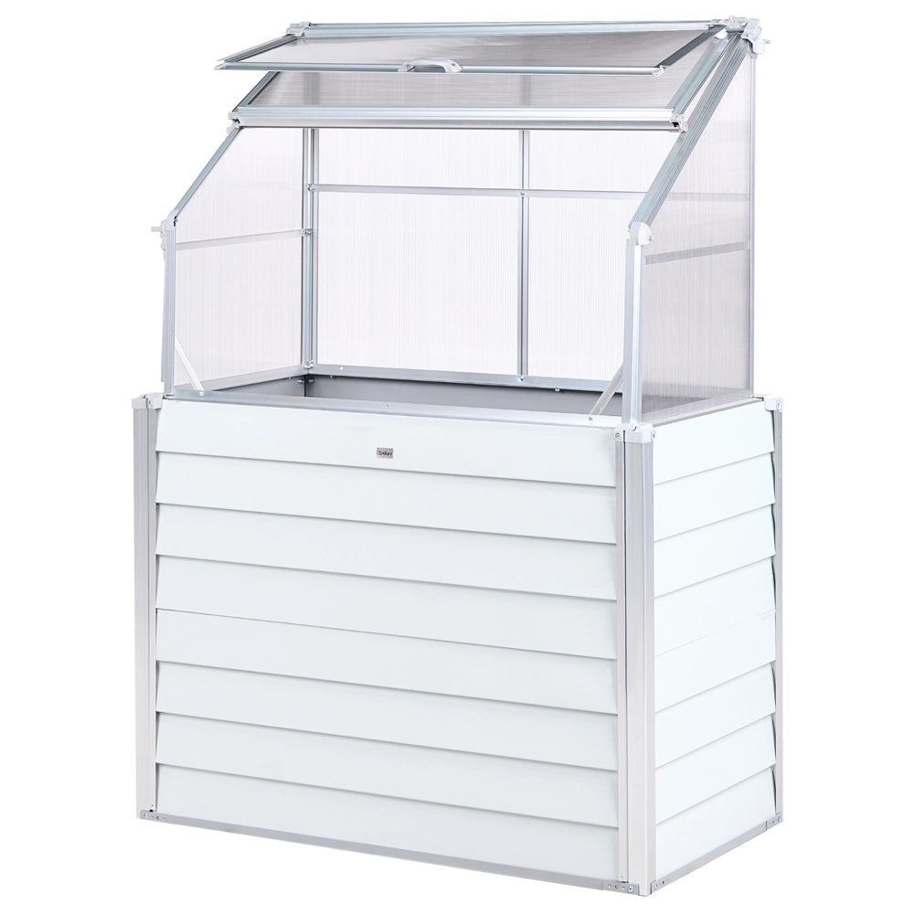 Serra in alluminio per balconi letto da giardino rialzato pannelli protetti dai raggi UV bianco sporco