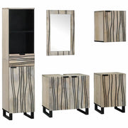Set di mobili per il bagno 5 pcs Marrone Noce Legno multistrato