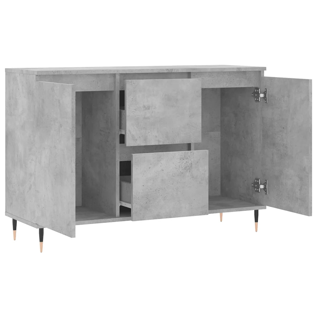 Credenza | Madia | Buffet da pranzo | Armadio da pranzo Grigio Cemento 101,5x35x70 cm in Legno Multistrato