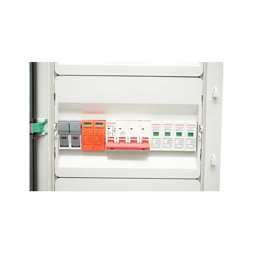 Quadro fusibili equipaggiato DC/AC per sistemi fotovoltaici 10–20 kW con inverter ON/OFF Grid prosumer