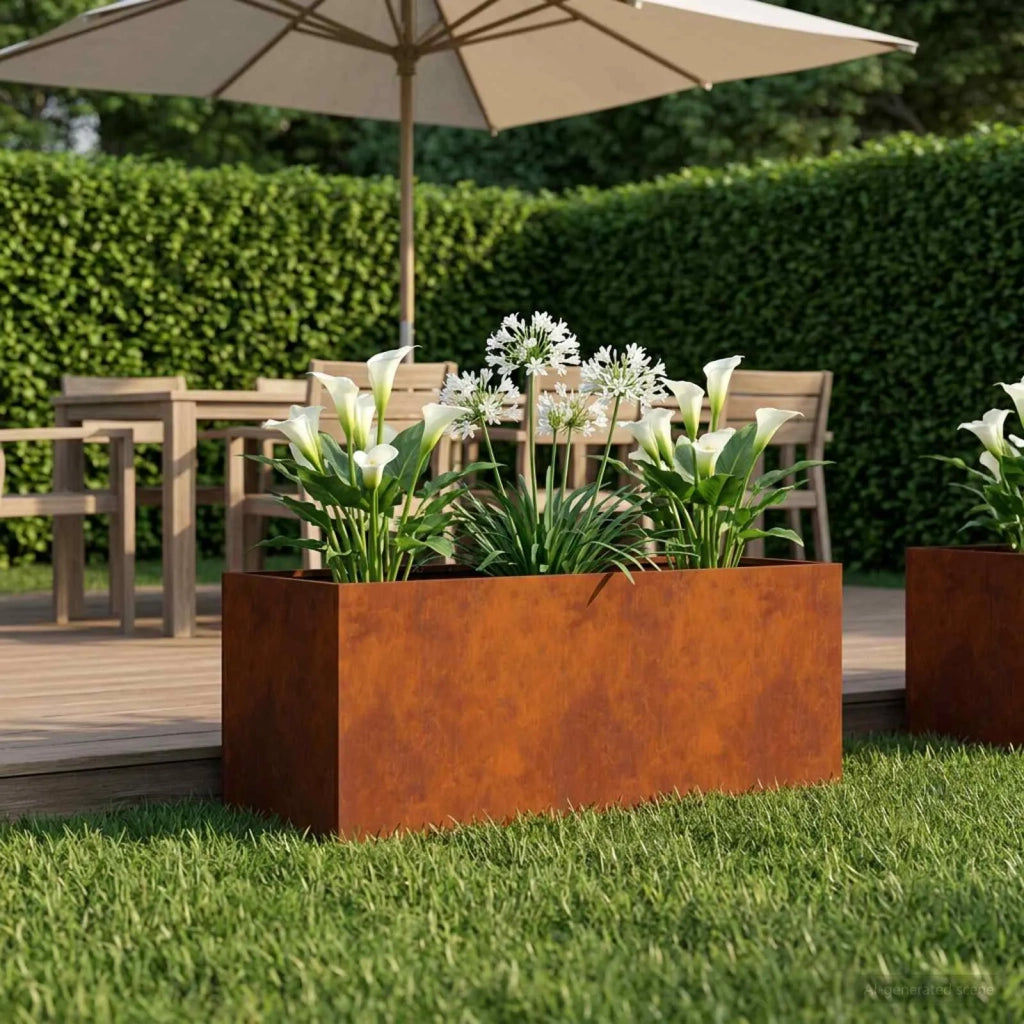 Vaso da giardino Ruggine 100 x 40 x 40 cm Acciaio Corten 8005258