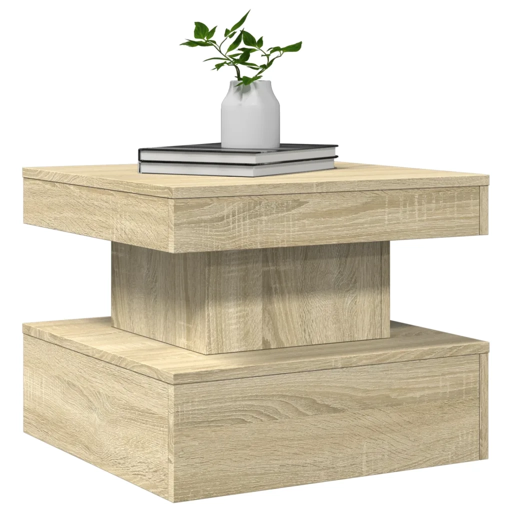 Tavolino da Salotto Gambe in Metallo Rovere Sonoma 50x50x40 cm