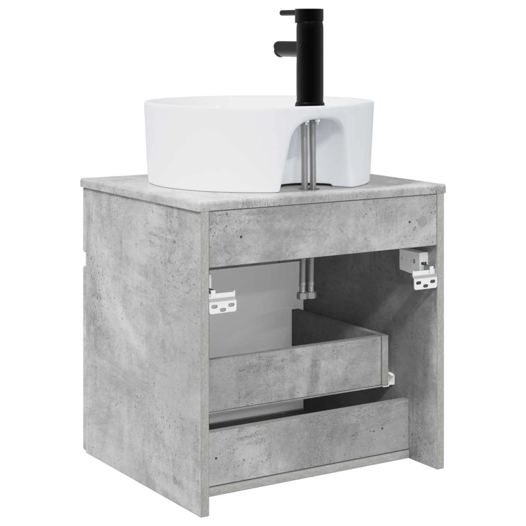 Mobile lavabo da parete Grigio Cemento 49 x 44,5 x 65 cm 890595