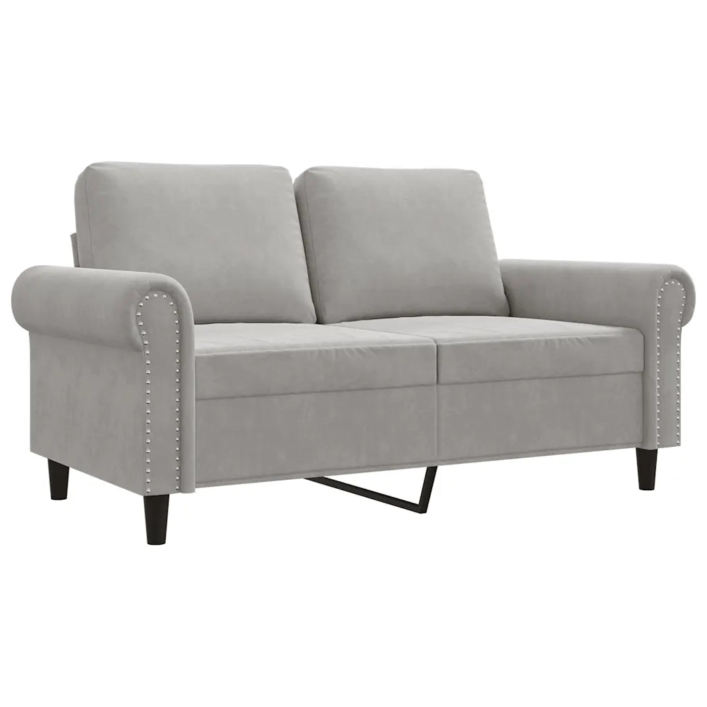Divano a 2 Posti Grigio Chiaro 120 cm in Velluto 359519