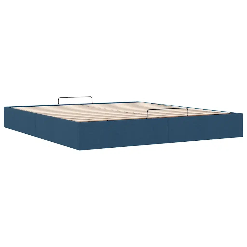 Struttura Letto Pouf senza Materasso Blu 200x200 cm in Tessuto 3310909