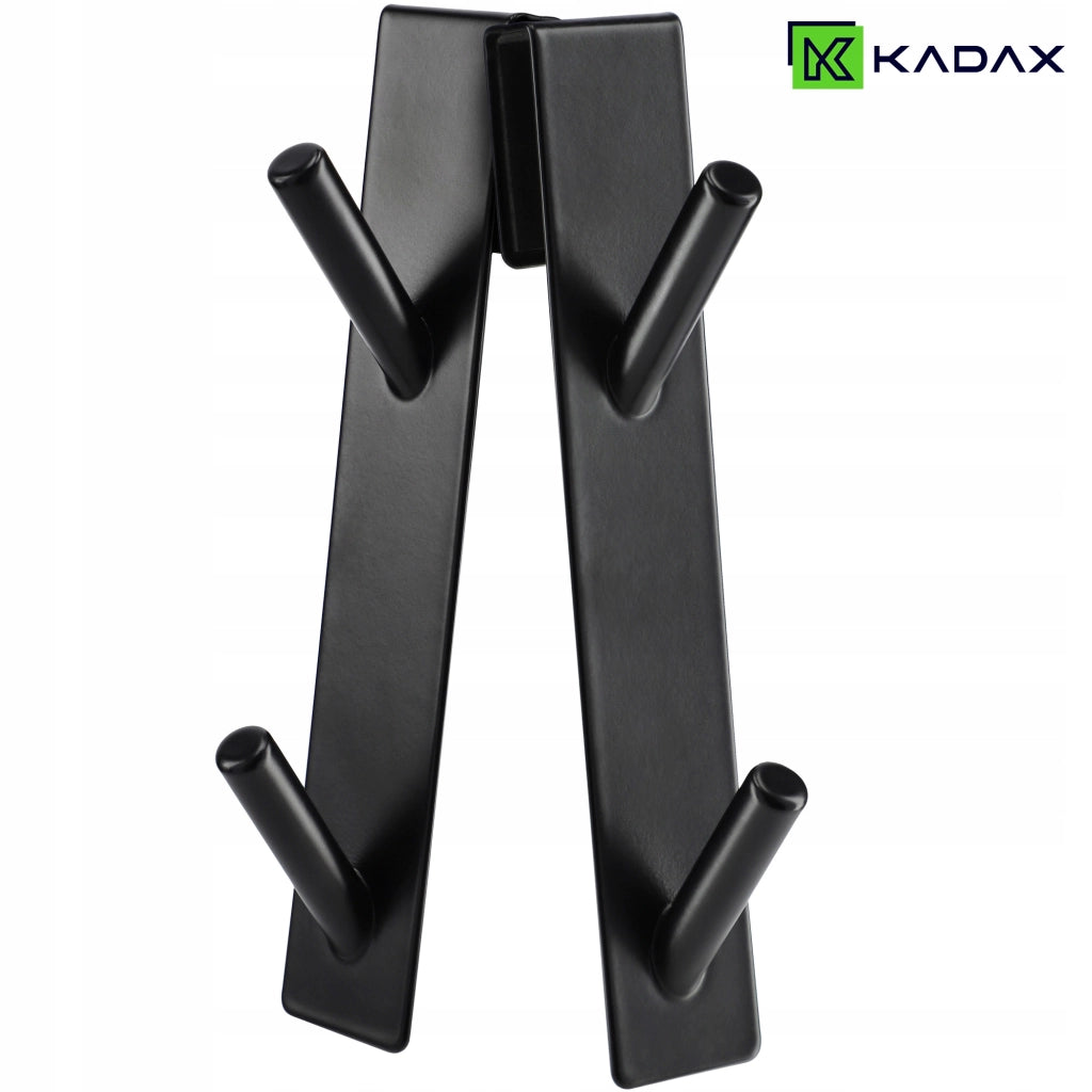 Gancio appendiabiti doppio KADAX per porte doccia, nero.