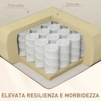 Poltrona Relax Massaggiante con Telecomando e 8 Programmi, Reclinazione e Poggiapiedi, 68x88x98cm, Crema